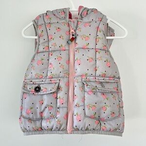 12-18M ZARA Babygirl Floral Puffer Vest